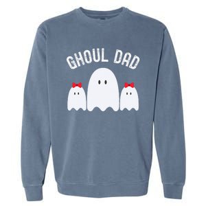 Ghoul Dad Halloween Daddy Ghost Father Of Two Ghost Garment-Dyed Sweatshirt