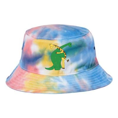 Giraffe Dinosaur Hug Love Dino Animals Safari Halloween Funny Gift Tie Dye Newport Bucket Hat