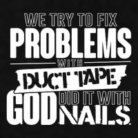 God Did It With Nails Christian Message Ladies PosiCharge Tri-Blend Wicking Tank