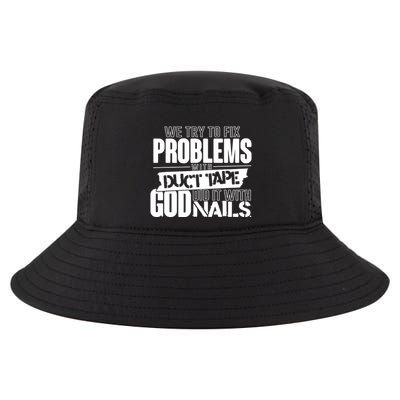 God Did It With Nails Christian Message Cool Comfort Performance Bucket Hat