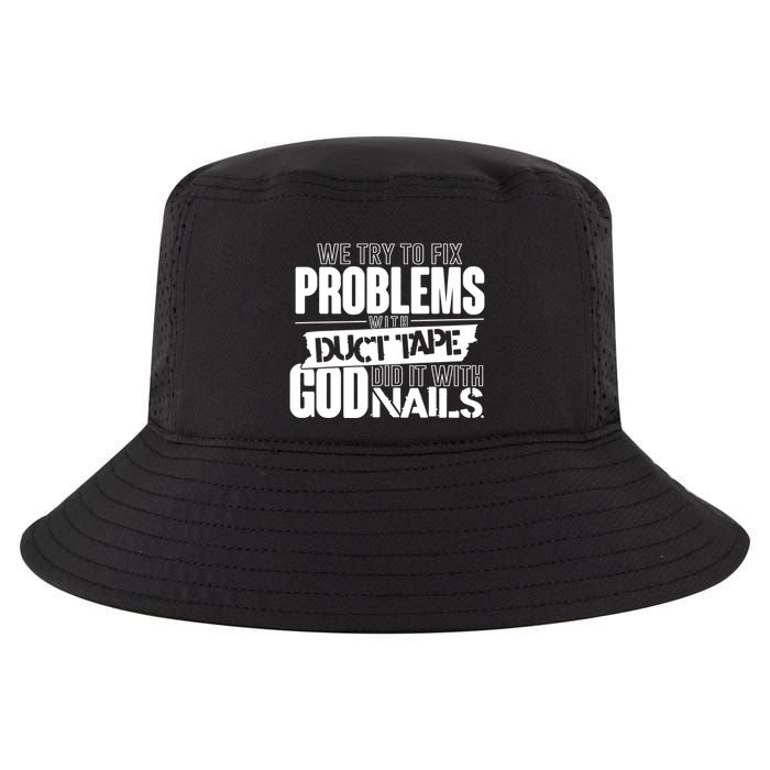God Did It With Nails Christian Message Cool Comfort Performance Bucket Hat