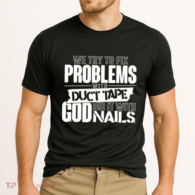 God Did It With Nails Christian Message Cooling Performance Crew T-Shirt