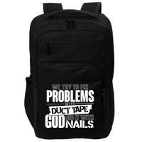 God Did It With Nails Christian Message Impact Tech Backpack