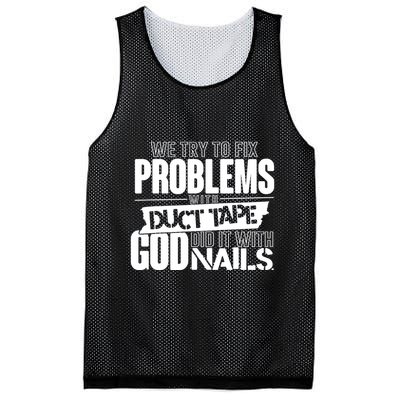 God Did It With Nails Christian Message Mesh Reversible Basketball Jersey Tank