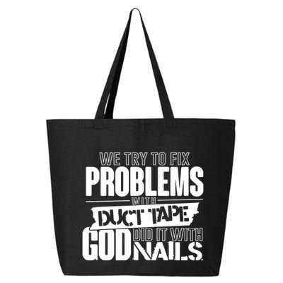 God Did It With Nails Christian Message 25L Jumbo Tote