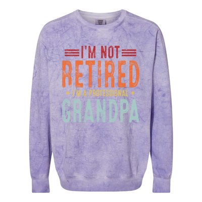 Grandparent's Day I'm Not Retired I'm A Professional Grandpa Gift Colorblast Crewneck Sweatshirt