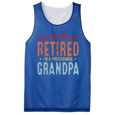 Grandparent's Day I'm Not Retired I'm A Professional Grandpa Gift Mesh Reversible Basketball Jersey Tank