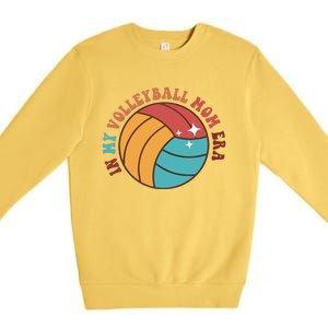 Game Day In My Volleyball Mom Era Back And Front Side Premium Crewneck Sweatshirt