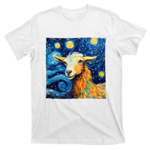 Goat Design In The Style Of Van Goghs Iconic Starry Night T-Shirt