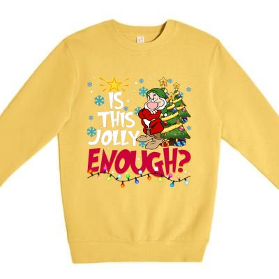 Grumpy Dwarf Is This Jolly Enough Christmas Lights Grumpy Dwarf Premium Crewneck Sweatshirt