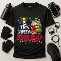 Grumpy Dwarf Is This Jolly Enough Christmas Lights Grumpy Dwarf Cooling Performance Crew T-Shirt