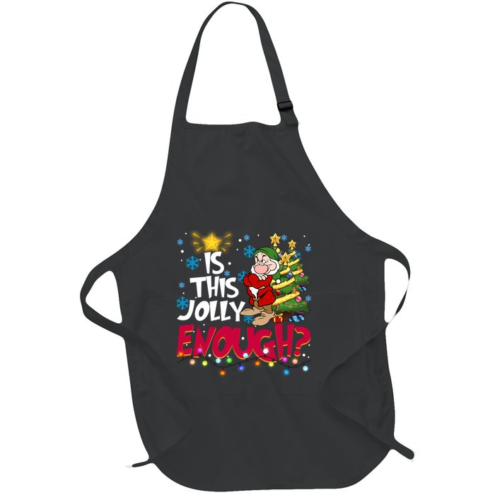 Grumpy Dwarf Is This Jolly Enough Christmas Lights Grumpy Dwarf Full-Length Apron With Pockets