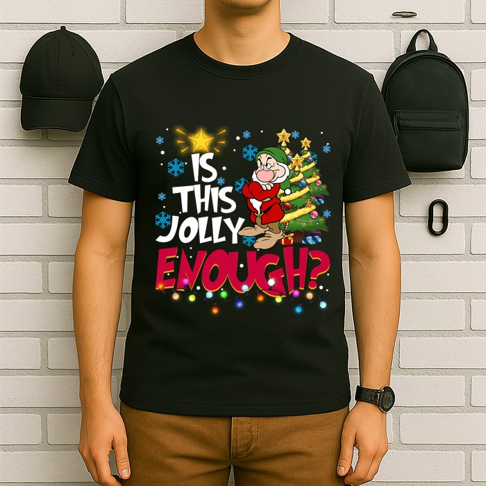 Grumpy Dwarf Is This Jolly Enough Christmas Lights Grumpy Dwarf T-Shirt