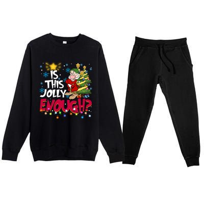 Grumpy Dwarf Is This Jolly Enough Christmas Lights Grumpy Dwarf Premium Crewneck Sweatsuit Set