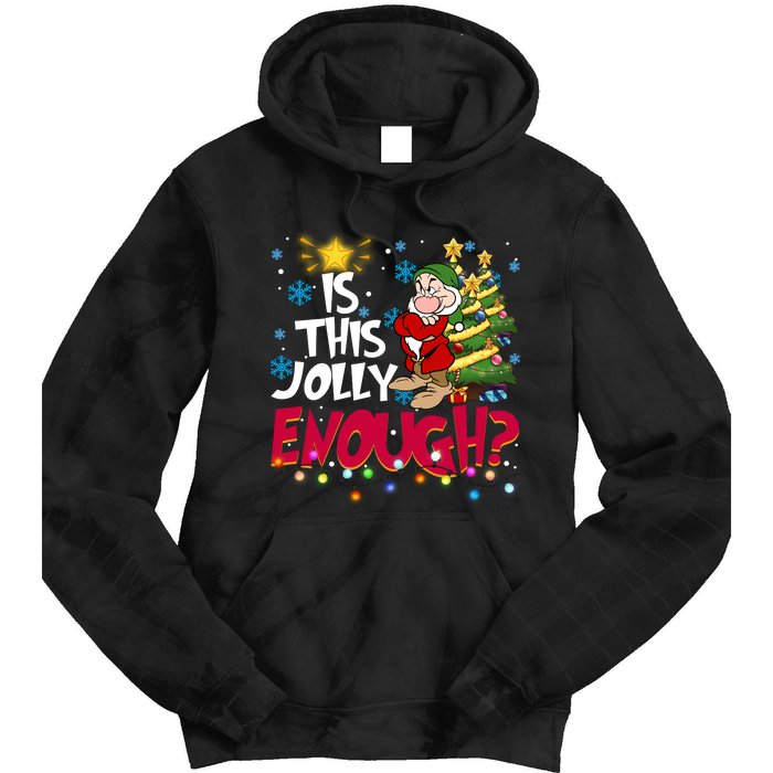 Grumpy Dwarf Is This Jolly Enough Christmas Lights Grumpy Dwarf Tie Dye Hoodie