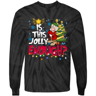 Grumpy Dwarf Is This Jolly Enough Christmas Lights Grumpy Dwarf Tie-Dye Long Sleeve Shirt