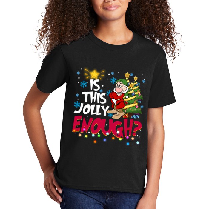 Grumpy Dwarf Is This Jolly Enough Christmas Lights Grumpy Dwarf Kids T-Shirt