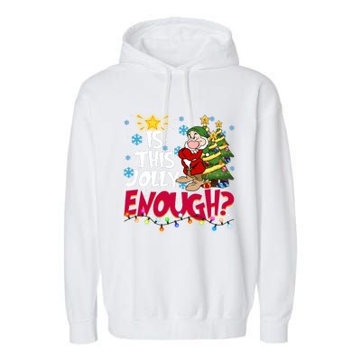 Grumpy Dwarf Is This Jolly Enough Christmas Lights Grumpy Dwarf Garment-Dyed Fleece Hoodie