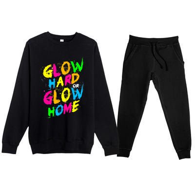 Glow Design In Bright Colors 80s Theme Premium Crewneck Sweatsuit Set