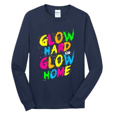 Glow Design In Bright Colors 80s Theme Tall Long Sleeve T-Shirt