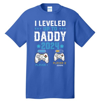 Gamer Dad I Leveled Up To Daddy 2024 Funny Soon To Be Dad Great Gift Tall T-Shirt