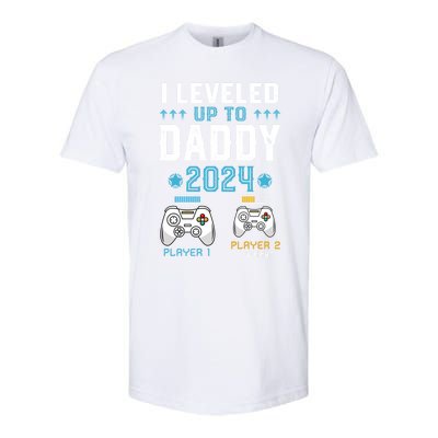 Gamer Dad I Leveled Up To Daddy 2024 Funny Soon To Be Dad Great Gift Softstyle® CVC T-Shirt