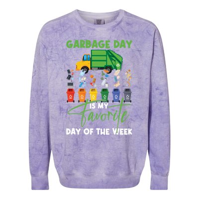 Garbage Day Is My Favorite Day Of The Week Truck Trash Cute Gift Colorblast Crewneck Sweatshirt