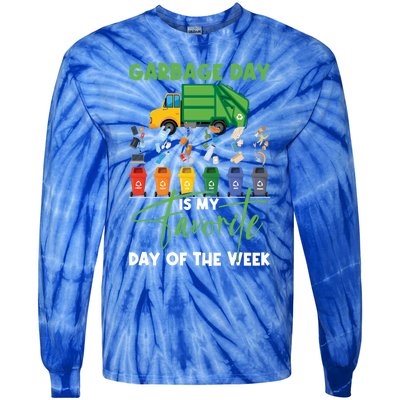 Garbage Day Is My Favorite Day Of The Week Truck Trash Cute Gift Tie-Dye Long Sleeve Shirt