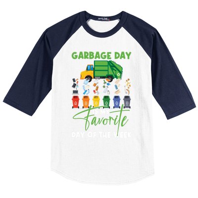 Garbage Day Is My Favorite Day Of The Week Truck Trash Cute Gift Baseball Sleeve Shirt