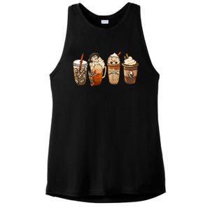 Groovy Dead Inside But Caffeinated Horror Halloween Movie Cool Gift Ladies PosiCharge Tri-Blend Wicking Tank