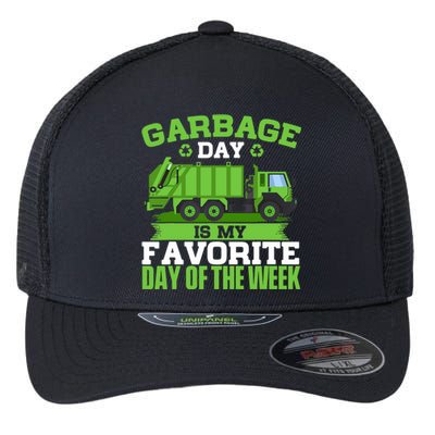 Garbage Day Is My Favorite Day Trash Waste Truck Collector Flexfit Unipanel Trucker Cap