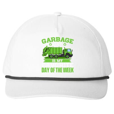 Garbage Day Is My Favorite Day Trash Waste Truck Collector Snapback Five-Panel Rope Hat