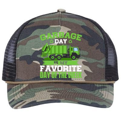 Garbage Day Is My Favorite Day Trash Waste Truck Collector Retro Rope Trucker Hat Cap