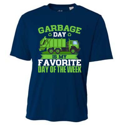 Garbage Day Is My Favorite Day Trash Waste Truck Collector Cooling Performance Crew T-Shirt