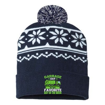 Garbage Day Is My Favorite Day Trash Waste Truck Collector USA-Made Snowflake Beanie