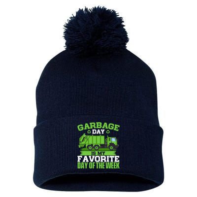 Garbage Day Is My Favorite Day Trash Waste Truck Collector Pom Pom 12in Knit Beanie