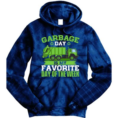 Garbage Day Is My Favorite Day Trash Waste Truck Collector Tie Dye Hoodie