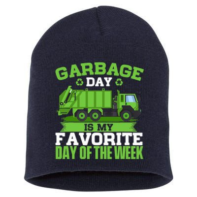 Garbage Day Is My Favorite Day Trash Waste Truck Collector Short Acrylic Beanie