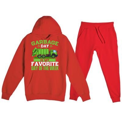 Garbage Day Is My Favorite Day Trash Waste Truck Collector Premium Hooded Sweatsuit Set