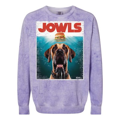 Great Dane Jowls Top Fawn Natural Dog Mom Burger Dad Colorblast Crewneck Sweatshirt