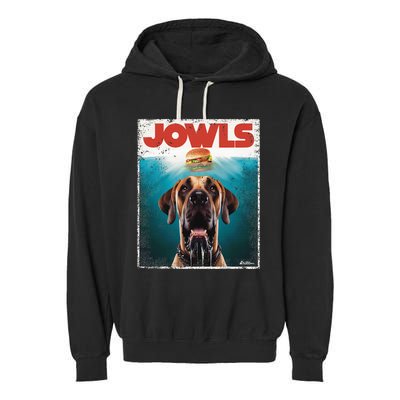 Great Dane Jowls Top Fawn Natural Dog Mom Burger Dad Garment-Dyed Fleece Hoodie