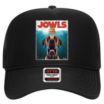 Great Dane Jowls Top Fawn Natural Dog Mom Burger Dad High Crown Mesh Back Trucker Hat