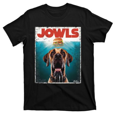 Great Dane Jowls Top Fawn Natural Dog Mom Burger Dad T-Shirt