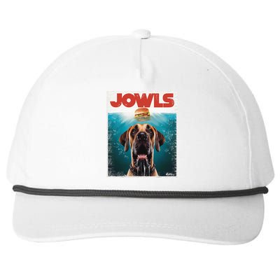 Great Dane Jowls Top Fawn Natural Dog Mom Burger Dad Snapback Five-Panel Rope Hat