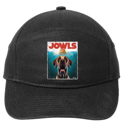 Great Dane Jowls Top Fawn Natural Dog Mom Burger Dad 7-Panel Snapback Hat