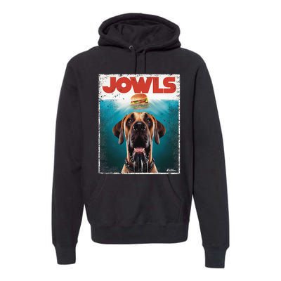 Great Dane Jowls Top Fawn Natural Dog Mom Burger Dad Premium Hoodie