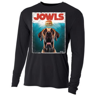 Great Dane Jowls Top Fawn Natural Dog Mom Burger Dad Cooling Performance Long Sleeve Crew