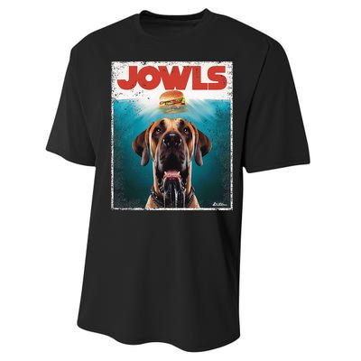 Great Dane Jowls Top Fawn Natural Dog Mom Burger Dad Performance Sprint T-Shirt