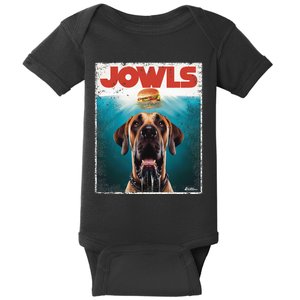 Great Dane Jowls Top Fawn Natural Dog Mom Burger Dad Baby Bodysuit