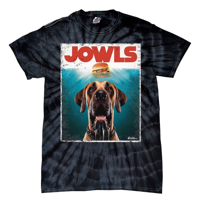 Great Dane Jowls Top Fawn Natural Dog Mom Burger Dad Tie-Dye T-Shirt